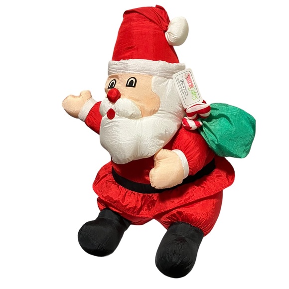Vintage 1992 Para Cutes International Silver Co Nylon Plush Santa Claus 16” - Picture 3 of 9